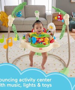 Alternative view of Fisher-Price Baby Bouncer Rainforest Jumperoo Activity Center with Music Lights Sounds and Developmental Toys