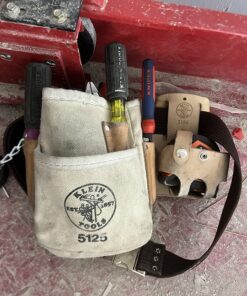 Klein Tools 5225 Tool Belt, Adjustable Electrician Belt is 2-Inch Wide, Adjusts for 48-Inch Waist,Brown Brown 32 817E92K9PQL