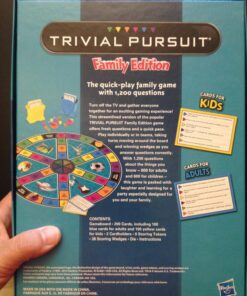 Hasbro Gaming Trivial Pursuit Game: Family Edition Board Game, Family Trivia Games for Adults and Kids, 2+ Players, Ages 8+ (Amazon Exclusive) Limited edition 23 817F2tpZb L