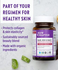 New Chapter Biotin Supplement, Vegan Hair Skin and Nails Vitamins with Fermented Biotin + Astaxanthin - 60 Count 22 817GFKuglOS