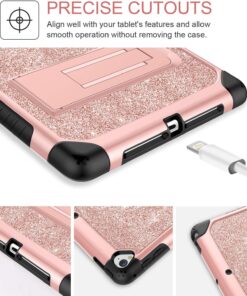 YINLAI iPad 6th Generation Cases,iPad 5th Generation Case,iPad 9.7 Case,Glitter Women Hybrid Shockproof Drop Protection Cover with Kickstand iPad 9.7 inch iPad Air2 A1893/A1954/A1822/A1823,Rose Gold Rose Gold 31 817GSP4fCaL