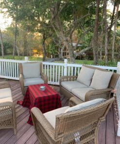 QILLOWAY Polyester Outdoor Chair Cushion Set,Outdoor Cushions for Patio Furniture.Tan/Grey Tan/Grey 33 817GqLVZo1L