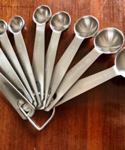 Measuring Spoons: U-Taste 18/8 Stainless Steel Spoons Set of 9 Piece: 1/16 tsp, 1/8 tsp, 1/4 tsp, 1/3 tsp, 1/2 tsp, 3/4 tsp, 1 tsp, 1/2 tbsp & 1 tbsp Dry and Liquid Ingredients XS-9 pcs 42 817HLmOn21L