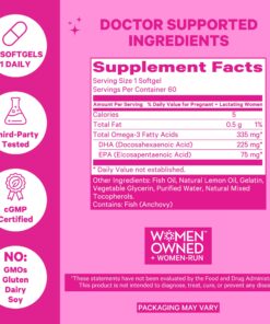 Pink Stork Prenatal DHA, Omega 3 Fish Oil Supplements with DHA and EPA, Pregnancy and Postpartum Essentials, Brain Support, Mood Health, Cognitive and Fetal Development - 60 Softgels 14 817HkX1TuL