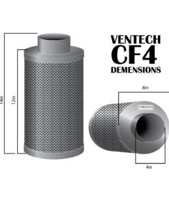 VenTech 4" x 12" 210 CFM Carbon Charcoal Ordor Control Filter 4" Inch 5 817IV s432L