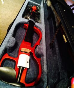 Cecilio Solid Wood Electric/Silent Violin with Ebony Fittings - 4/4 Full Size - Metallic Red Mahogany 4/4-size 35 817IsGQdkTL