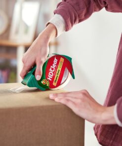 Duck HD Clear Packing Tape with Resuable Dispenser - 2 Rolls, 109 Yards - Heavy Duty Packaging Tape for Shipping, Moving & Storage - Clear Packing Tape for Boxes - 1.88 In. x 54.6 Yd. (393184) 10 817Iy1v02iL