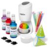 Hawaiian Shaved Ice S900A Snow Cone Machine Kit with 3-16oz. Syrup Flavors: Cherry, Grape, and Blue Raspberry, plus 25 Cups, 25 Spoon Straws, 3 Black Bottle Pourers, and 2 Round Ice Molds 3 Flavor Party Pack