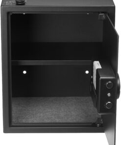 Amazon Basics Steel Home Security Safe with Programmable Electronic Keypad Lock, Secure Documents, Jewelry, Valuables, 1.52 Cubic Feet, Black, 13.8"W x 13"D x 16.5"H 33 817KitTEunL