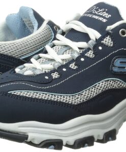 Skechers Women's D'Lites-Life Saver Memory Foam Lace-up Sneaker 7.5 Navy/White 16 817LiT5RjL