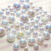 200 pcs 2mm -10mm White Resin Faux Round Shiny Pearls Flatback Mix Size Cabochon 15 817M 6Xko9L