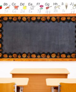 Whaline 65.6 Feet Halloween Bulletin Board Borders Pumpkin Themed Holiday Decoration Borders Orange Black Trim Border Scalloped Board Borders for School Classroom Office Party Decoration 10 817M4E8ubXL