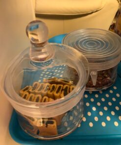 MyGift Modern 3 Tier Clear Glass Stacking Apothecary Jars with Lid, Round Glass Display Candy and Cookie Containers, 16 inch Tall 27 817N68l7SuL