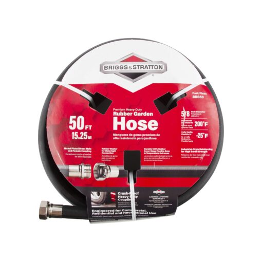 Briggs and Stratton 8BS50 50-Foot Premium Heavy-Duty Rubber Garden Hose 50 ft