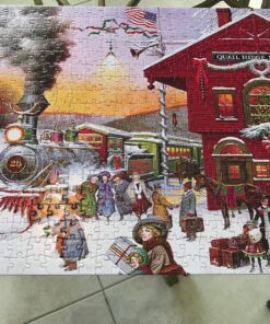 Buffalo Games - Charles Wysocki - Whistle Stop Christmas - 500 Piece Jigsaw Puzzle Red, Violet, Green, 21.25"L X 15"W 27 817ORWfDdPL