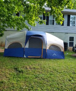 GoHimal 8 Person Tent for Camping, Waterproof Windproof Family Tent with Rainfly, Divided Curtain Design for Privacy Space, Portable with Carry Bag Blue 19 817OSKvKQdL