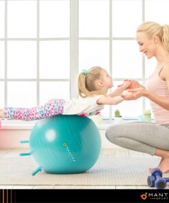 Flexible Seating for Classroom Elementary & Middle School, Kids Yoga Ball Chair Wobble Seat for Sensory Kids - Improve Focus & Balance with Alternative Seating Desk Ball Chairs for Students Sitting 55cm (Kids Height = 56" - 63") Turquoise 22 817OsaJ1MyL