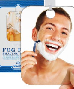 The Shave Well Company Original Anti-Fog Shaving Mirror | Fogless Bathroom Shower Mirror with Handheld Option for Men and Women | Hanging Shower Mirror Includes Long-Lasting Removable Adhesive Hook Original Mirror 22 817PRHPNj7S