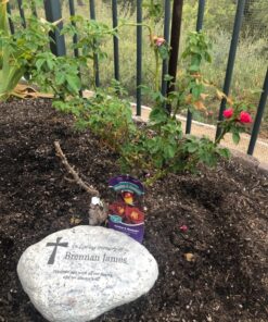 GiftsForYouNow Personalized Memorial Resin Garden Stone for Loved One, 11.5 x 8.25 x 2.5 Inches Large Round 19 817Pcp1IMxL
