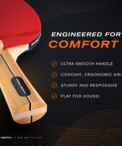Alternative view of PRO-SPIN Ping Pong Paddles - High-Performance Sets with Premium Table Tennis Rackets, 3-Star Ping Pong Balls, Compact Storage Case | Ping Pong Paddle Set of 2 or 4 for Indoor & Outdoor Games 2-Player Set