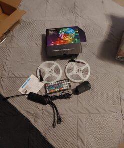 Nexillumi 100 ft LED Lights for Bedroom Music Sync Color Changing RGB LED Strip Rope Lights General Remote, 5050 RGB LED Light Strips(APP+Remote+Mic) 100 Feet 53 817Q4iktJQL