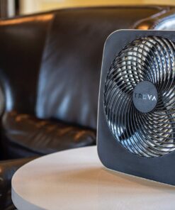 Treva 10-Inch Portable Fan, Powered by Battery and/or AC Adapter - Desk Fan Air Circulating with 2 Cooling Speeds, Personal Fan and Travel Fan for all your needs Black 26 817Q5G3823L