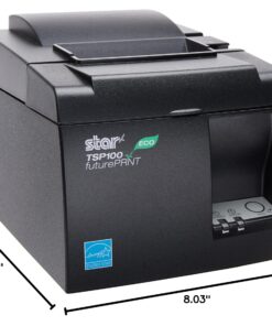 Star MicronicsTSP143IIU GRY US ECO - Monochrome Thermal Receipt Printer - Cutter - USB - Gray - Internal Power Supply and Cable Included 5 817QC1B0NL