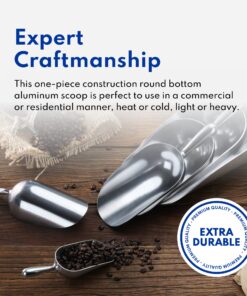 New Star Foodservice 34608 One-Piece Cast Aluminum Round Bottom Bar Ice Flour Utility Scoop, 85-Ounce, Silver (Hand Wash Only) 20 817QyD1F9QL