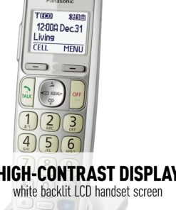 Panasonic KX-TGE274S Link2Cell Bluetooth 4 Cordless Handsets Phone with Large Keypad, Silver 17 817R447X7YL