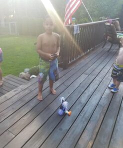 Haktoys Remote Control Stunt Car Radio Control Invincible Tornado Truck Rechargeable with Flashing Lights and Quiet Play Mode Tumbling and Spinning Action RC Car for Kids Blue 33 817RUIdiMoL