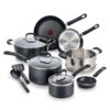 T-fal Experience Nonstick Cookware Set 12 Piece Induction Oven Safe 350F Pots and Pans, Dishwasher Safe Black 12-Piece Induction Nonstick 36 817TFTQAsvL