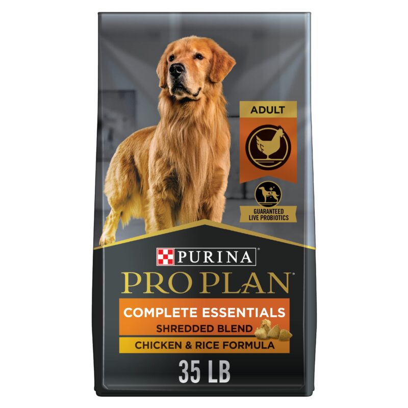 Catalog 2 Purina Pro Plan High Protein Dog Food With Probiotics for Dogs, Shredded Blend Chicken & Rice Formula - 35 lb. Bag 35 Pound (Pack of 1)