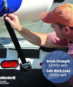 BoatBuckle G2 Stainless Steel Retractable Transom Tie-Down (Black), 1 Pair 26 817V k7nAAL