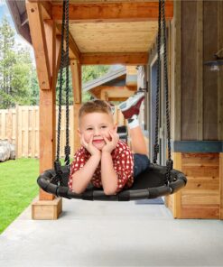 Sorbus Saucer Tree Swing - Kids Outdoor Disc Round Swing - 24" Heavy Duty 220lbs Seat - Easy Install Flying Saucer Web Circle Swing - Perfect for Gift, Playground, Backyard, Indoor/Outdoor Tire Swing Mat Seat 24 Inch 20 817Vho5PNRL