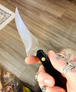 Old Timer 152OT Sharpfinger 7.1in S.S. Full Tang Knife with 3.3in Clip Point Skinner Fixed Blade, Black Sawcut Handle, and Leather Belt Sheath for Hunting, Camping, Skinning, EDC, and Outdoors 56 817W5Yzw9nL