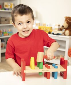 Melissa & Doug Deluxe Wooden Pound-A-Peg Toy With Hammer Standard 11 817WAvgx1dL 2