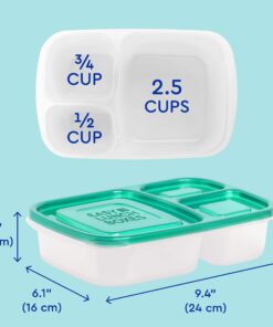 EasyLunchboxes® - Bento Lunch Boxes - Reusable 3-Compartment Food Containers for School, Work, and Travel, Set of 4 (Brights) Brights 30 817WVG iUNL