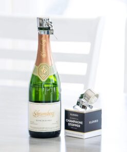 Champagne Stoppers by Kloveo - Patented Seal (No Pressure Pump Needed) Made in Italy - Professional Grade WAF Champagne Bottle Stopper - Prosecco, Cava, and Sparkling Wine Stopper - Chrome, 2-Pack 14 817Wa0wPosL 1