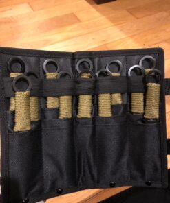 Whetstone Cutlery S-Force Kunai Knives - 12-Pack Black and Green Stainless-Steel Ninja Throwing Knife Set with Cord-Wrapped Handles and Carry Case 46 817Wd0RRKOL