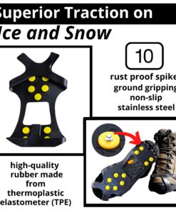 Limm Ice Snow Traction Cleats - Lightweight Crampon Cleats for Walking on Snow & Ice - Anti Slip Grippers Fasten Quickly & Easily Over Footwear - Protable Grips for Shoes and Boots XLarge (M 10 - 12 / W 12 - 14) All Purpose 16 817WuhVJ4qS