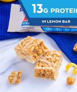 Atkins Lemon Snack Bar, Made with Real Almond Butter, 1g Sugar, Gluten Free, High in Fiber, Keto Friendly, 8 Count Lemon Bar 8 Count (Pack of 1) 10 817XuWSLwZL