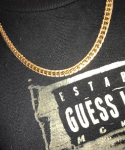 U7 Diamond Cut Miami Cuban Link Chain for Men Women Stainless Steel Curb Chain Necklace, Cool Hip Hop Jewelry Silver/Black/18K Gold Plated Chains, Width 3/6/9/12mm,18/20/22/24/26/28/30 Inch d.Flat Curb-6mm-gold 22.0 Inches 32 817Y8UD4CcL