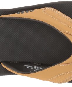 Reef Men's Fanning Speed Logo Flip Flop 6 Charcoal/Tan 12 817ZXVR6qJL