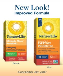 Renew Life Everyday Probiotic Capsules, Daily Supplement Supports Urinary, Digestive and Immune Health, L. Rhamnosus GG, Dairy, Soy and gluten-free, 15 Billion CFU, 30 Count 30 Count (Pack of 1) 19 817ZueeuXOL