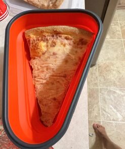 The Perfect Pizza Pack™ - Reusable Pizza Storage Container with 5 Microwavable Serving Trays - BPA-Free Adjustable Pizza Slice Container to Organize & Save Space, Red 1 Pack 34 817c2phgriL