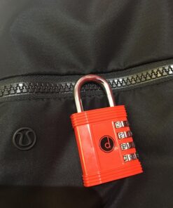 Padlock 4 Digit Combination Lock - for Gym School Locker, Outdoor Gate, Shed, Fence, and Storage - Weatherproof Metal - Keyless, Easy to Set, Resettable - Red 29 817cMN4QDFL