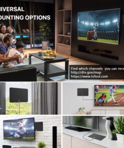 1byone Amplified HD Digital TV Antenna - Support 4K 1080p and All Older TV's - Indoor Smart Switch Amplifier Signal Booster - Coax HDTV Cable/AC Adapter (Black) 26 817dBJ6uJL