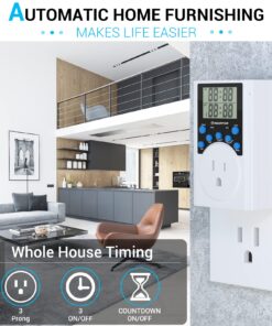 Timer Outlet, Nearpow Multifunctional Infinite Cycle Programmable Plug-in Digital Timer Switch with 3-Prong Outlet for Appliances, Energy-Saving Timer, 15A/1800W Blue 1 29 817fJGNzTtL