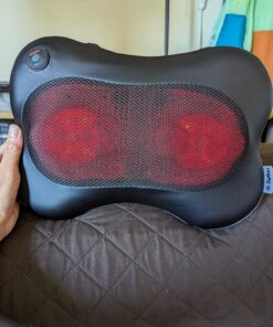Zyllion Back and Neck Massager with Heat - 3D Deep Tissue Shiatsu Massage Pillow for Chair, Car and Muscle Pain on Whole Body: Shoulders, Calf, Foot, Legs, Arms (NOT Cordless) - Black (ZMA-13-BK) 41 817hWkDSgNL