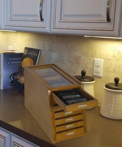 Collector's Knife Display Case Tool Storage Holder Cabinet Drawers Pocket Watch Collection Showcase Walnut Finish 20 817hiasPmDL